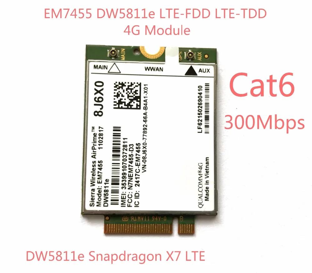 EM7455 DW5811E PN 8J6X0 FDD/TDD LTE CAT6 4G ..